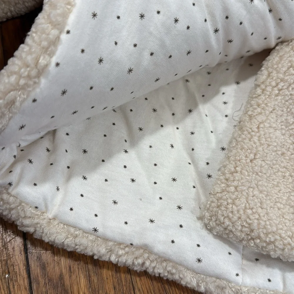 NWT zara kids cream Sherpa cotton lined button jacket fall winter 6-9